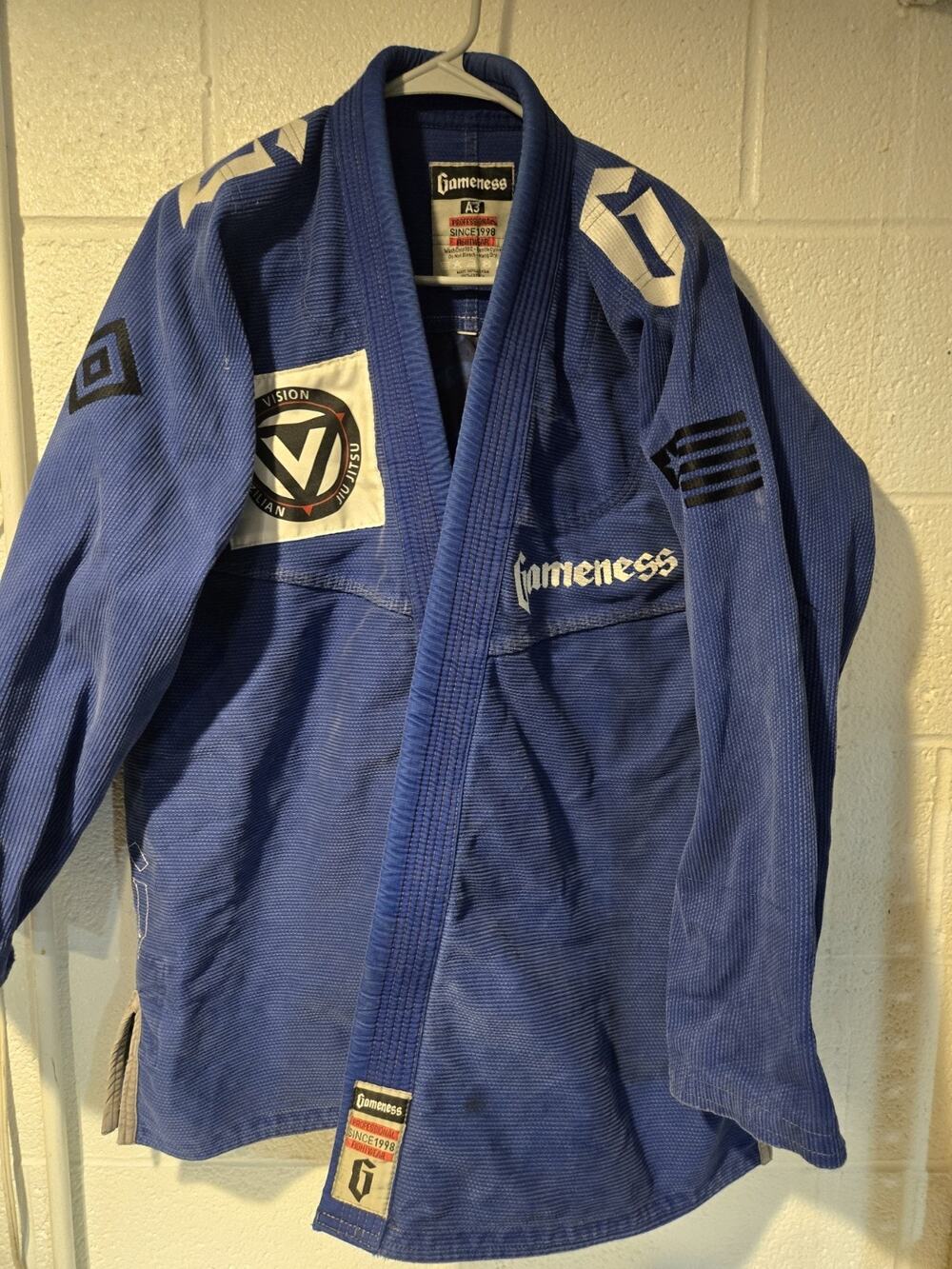 Gameness Brazillian Jiu Jitzufighting Jacket Blue Elite Size A3